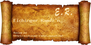 Eichinger Ramón névjegykártya